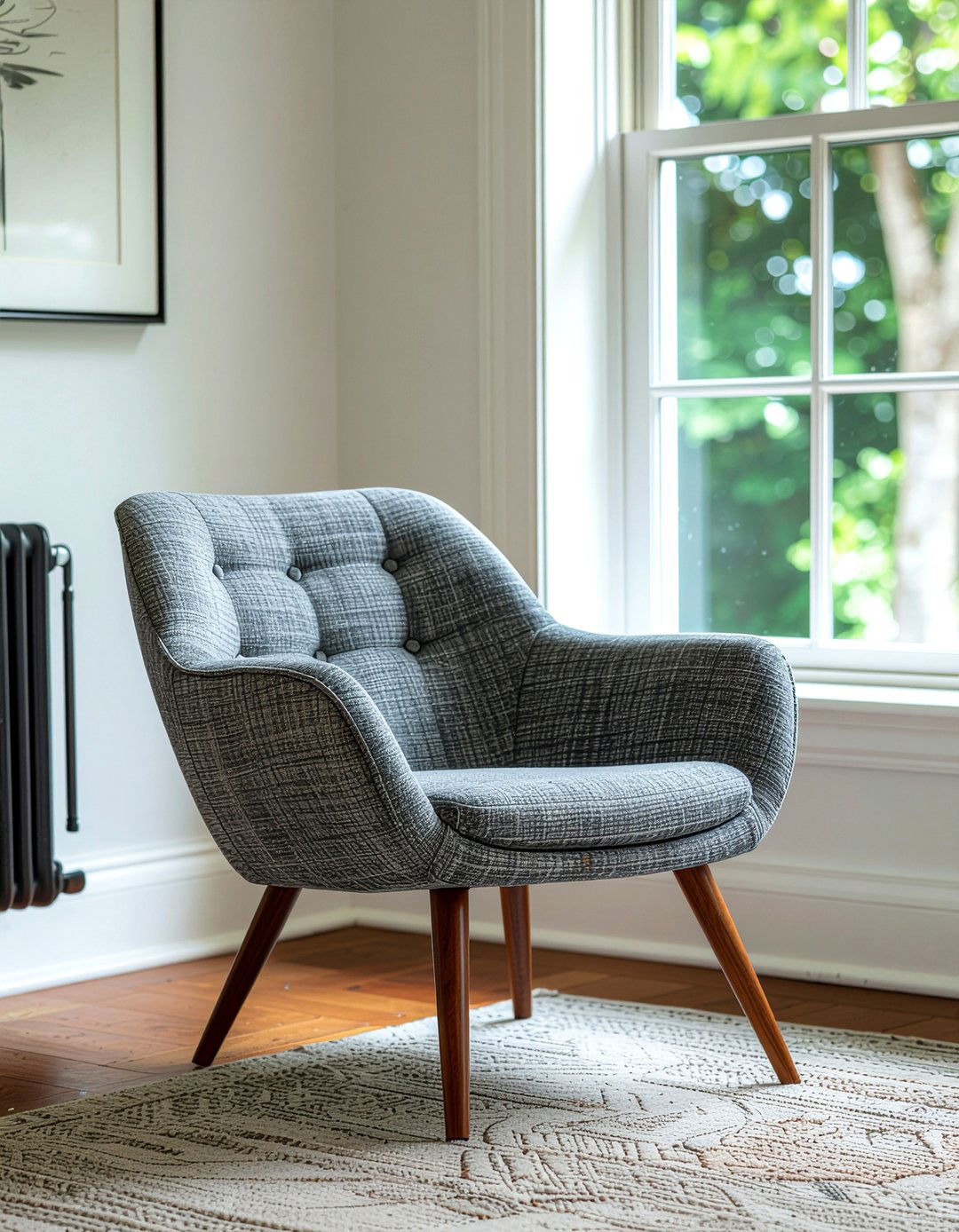 Fabric Accent Chair - 30 living room minimalist furniture ideas