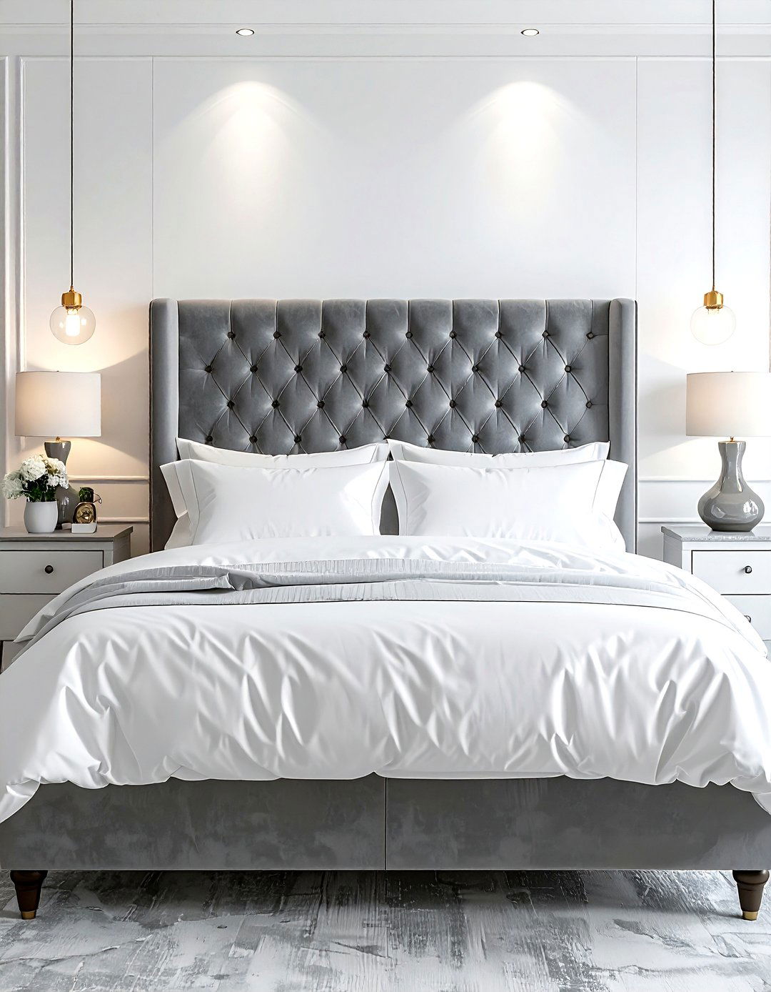 Fabric Covered Headboard - 30 temporary decor ideas