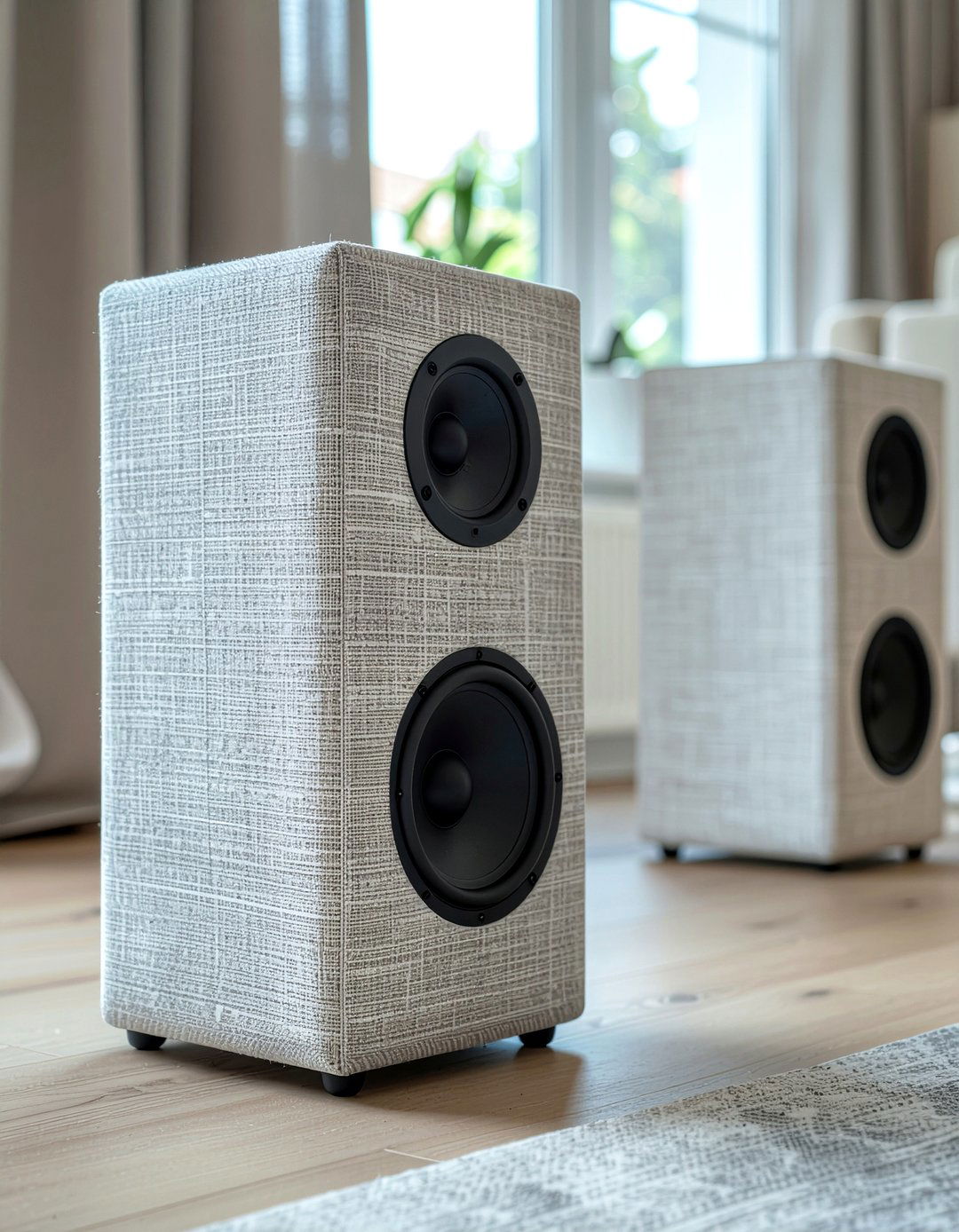 Fabric Covered Speaker Grilles - 30 living room surround sound ideas