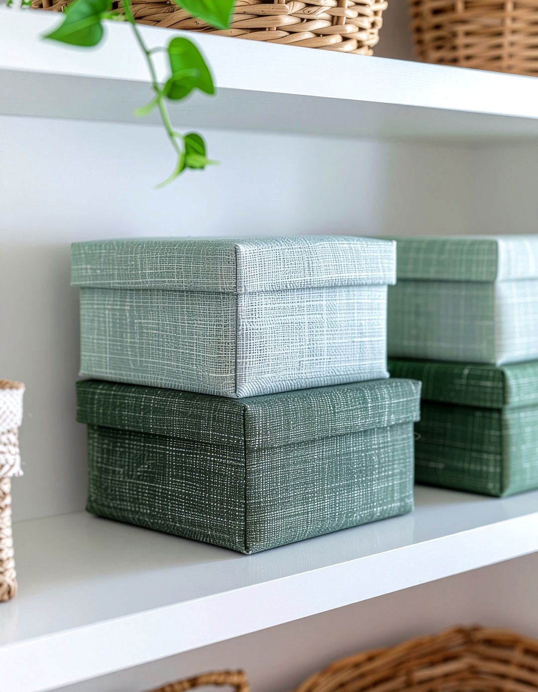 Fabric Covered Storage - 30 fabric decor ideas