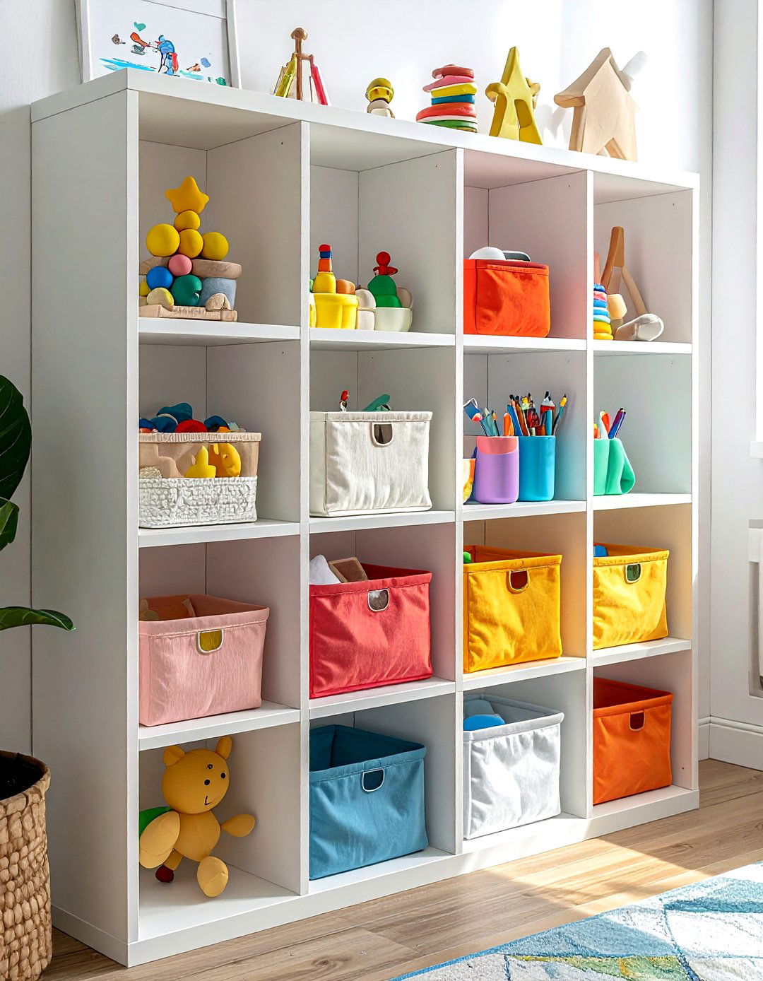 Fabric Cube Bin - 30 storage basket ideas