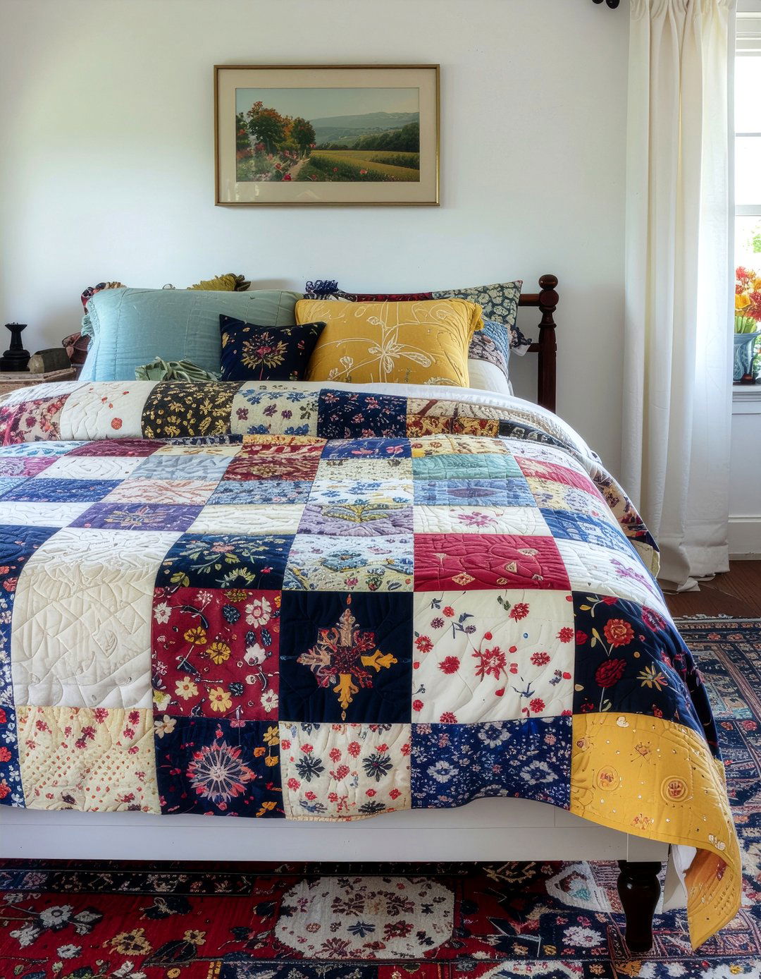 Fabric Scrap Quilt - 30 handmade bedroom ideas