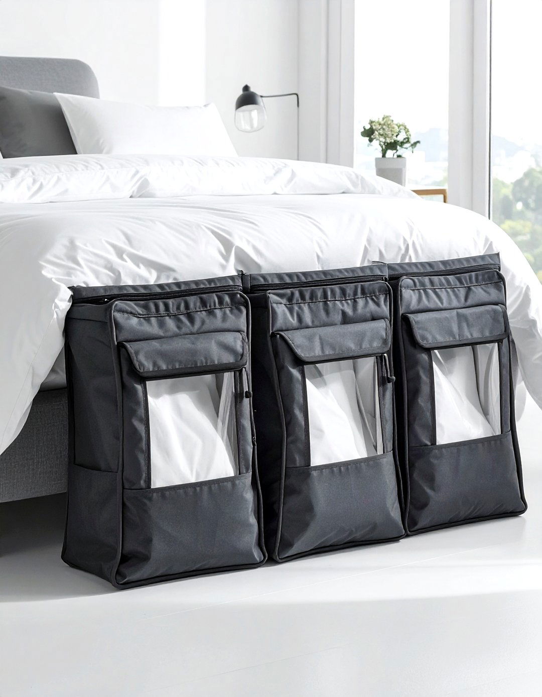 Fabric Underbed Bags - 30 living room under bed storage ideas