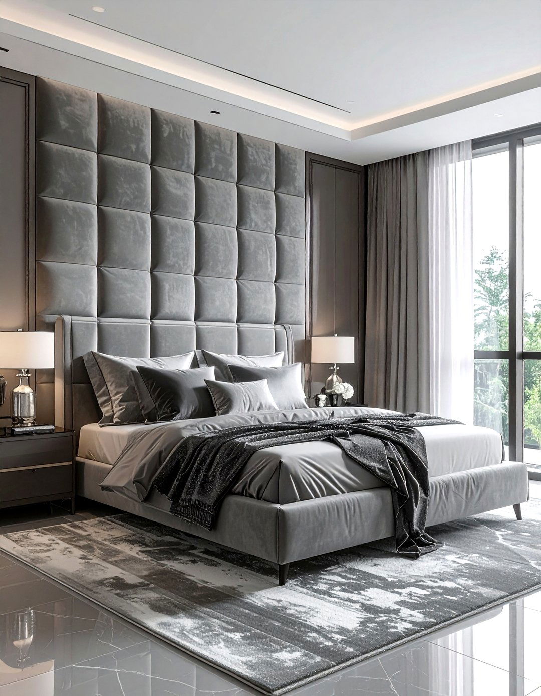 Fabric Upholstered Wall Bedroom - 30 wall paneling ideas