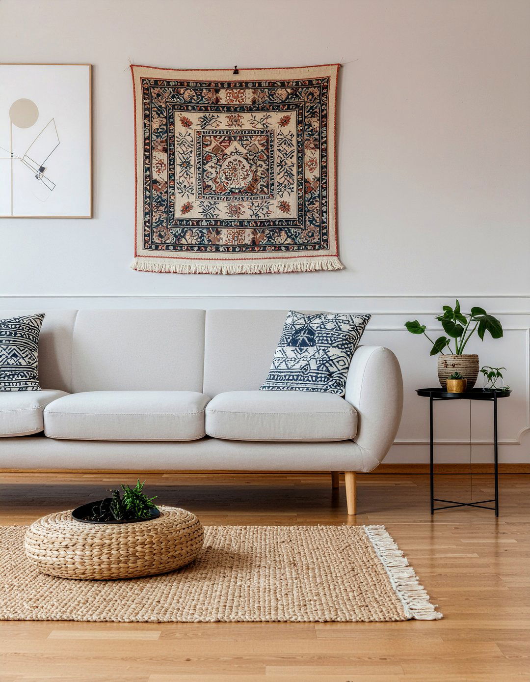 Fabric Wall Covering - 30 no damage living room ideas