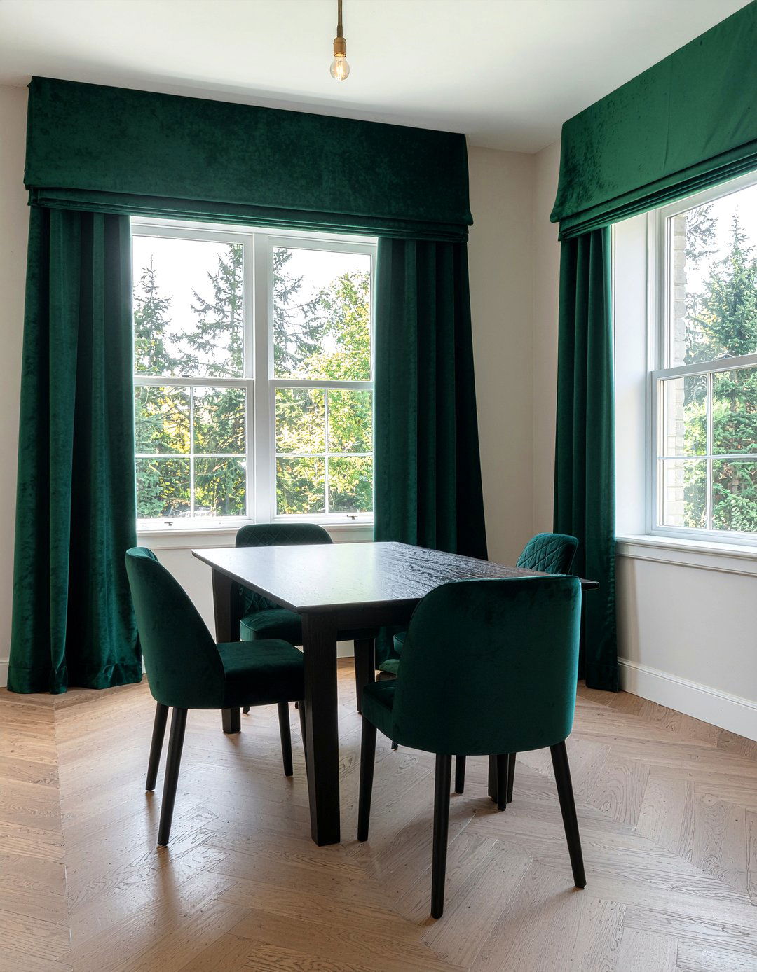 Fabric covered window cornice - 30 dining room cornice ideas