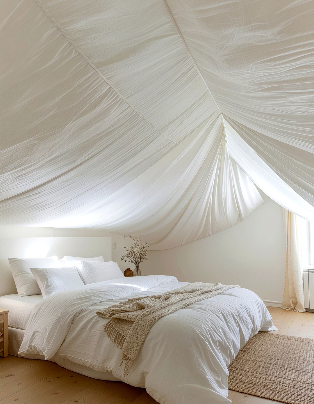 Fabric draped bedroom ceiling - 30 bedroom ceiling ideas