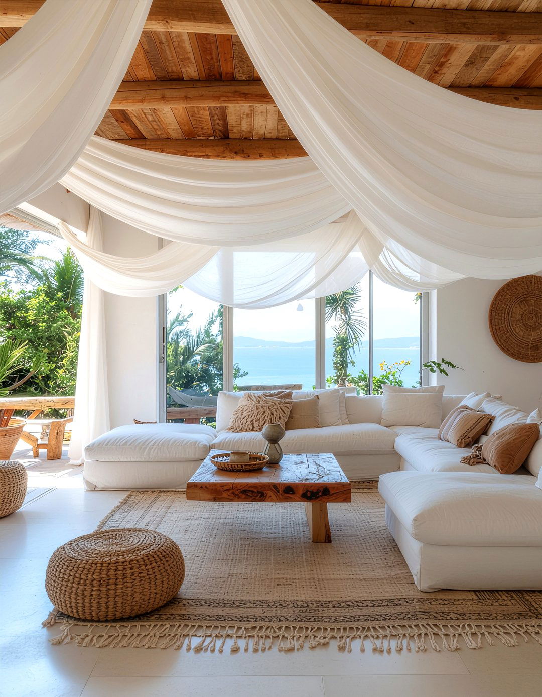 Fabric draped ceiling - 30 living room ceiling update ideas