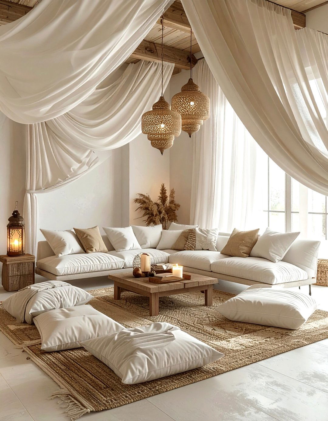 Fabric draped ceiling - 30 living room textured ceiling ideas