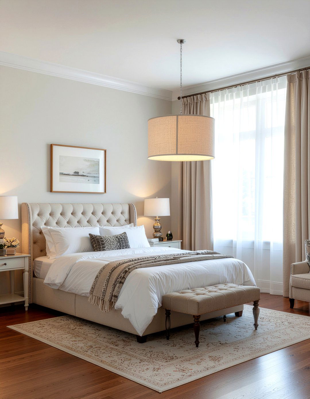 Fabric drum light - 30 bedroom pendant lights