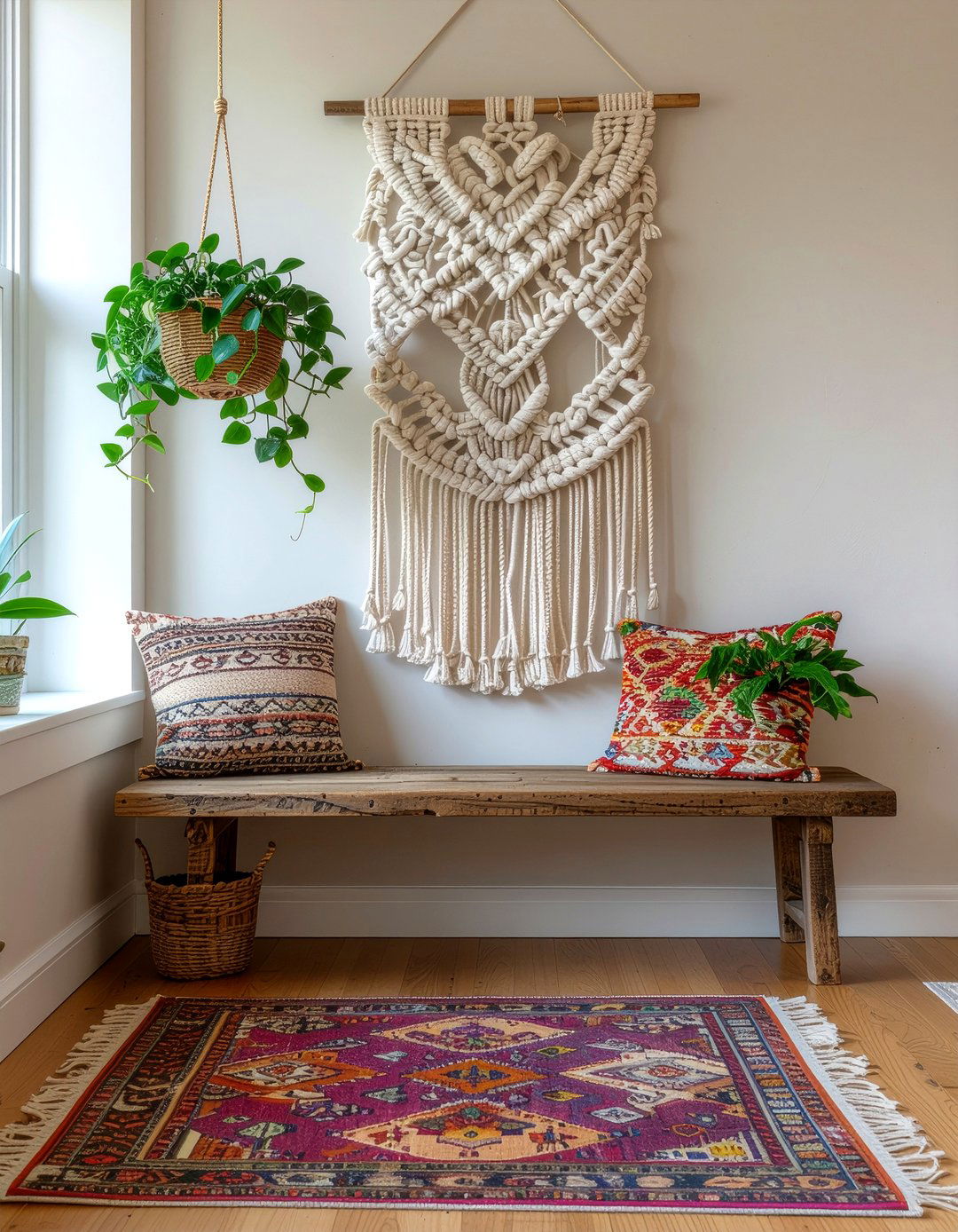 Fabric wall hanging - 30 renter living room ideas