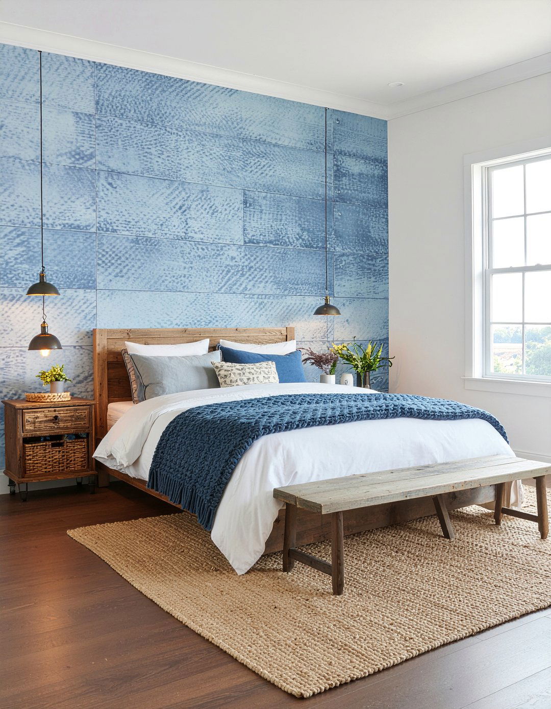 Faded Denim Texture Wallpaper - 30 bedroom minimalist wallpapers