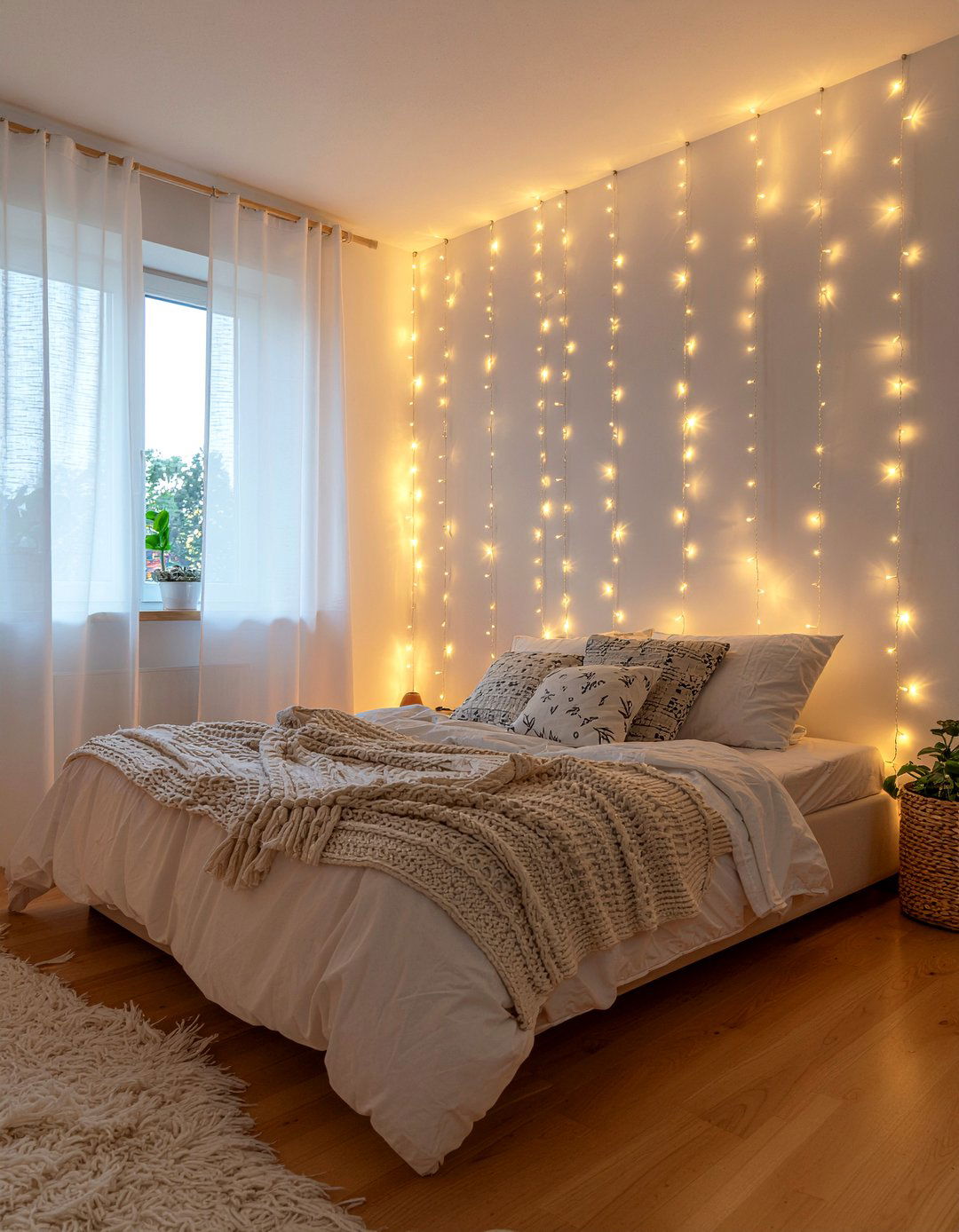 Fairy Light Photo Curtain - 30 bedroom photo displays