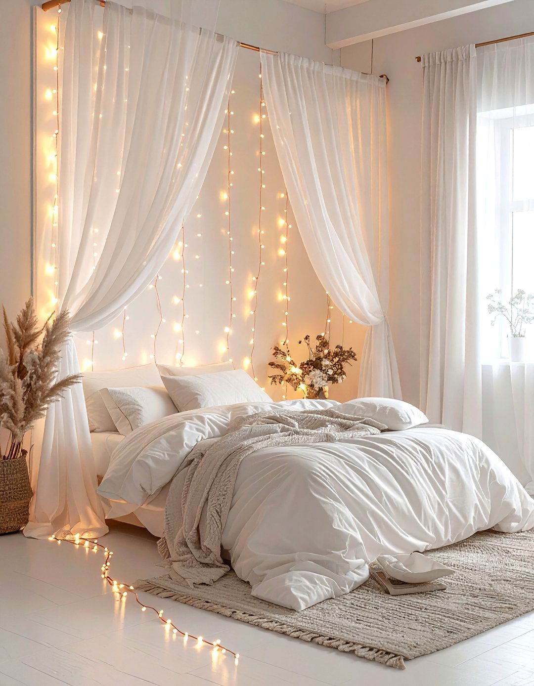 Fairy Light Wall - 30 light decor ideas
