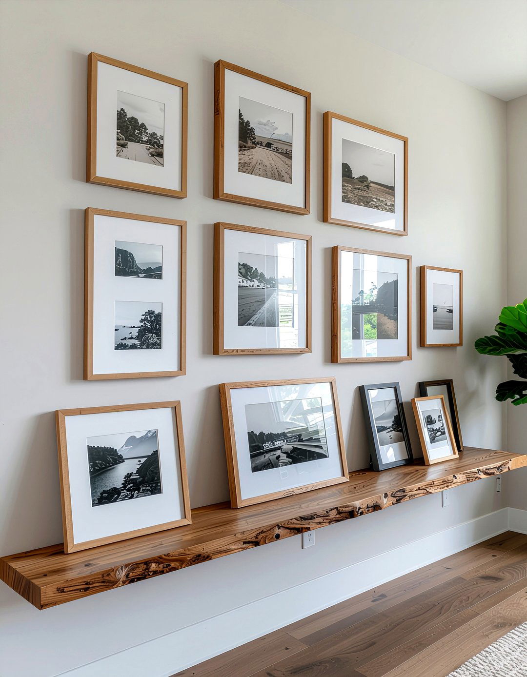 Family photo frame - 30 floating shelf decor ideas