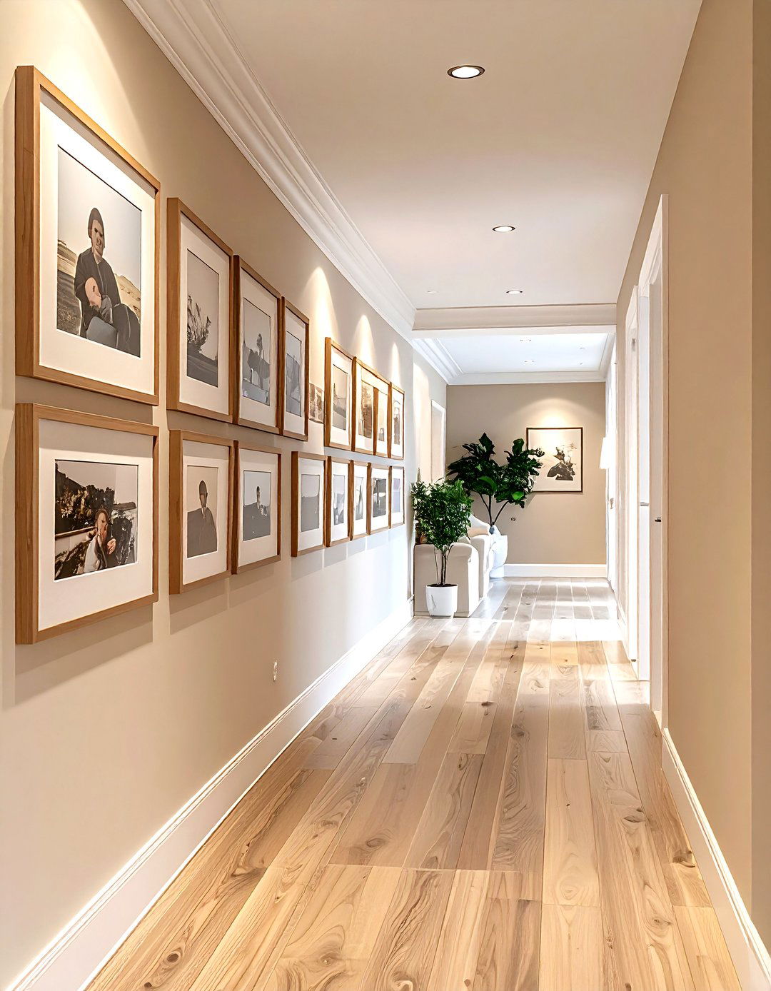 Family photos - 30 long hallway ideas
