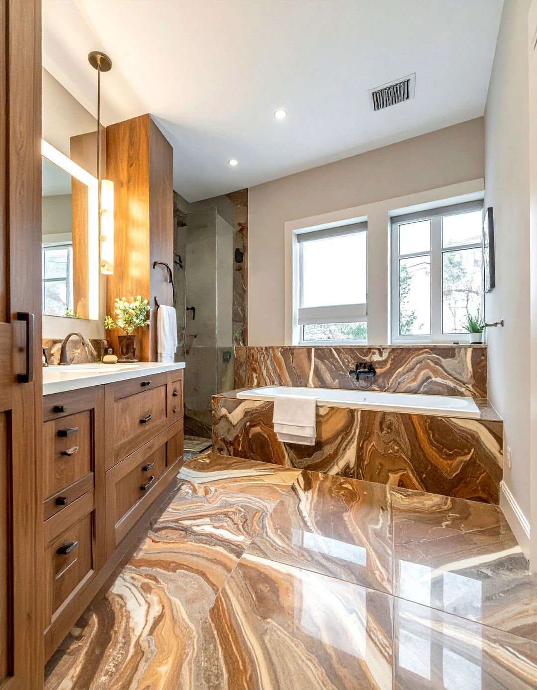 Fantasy Brown Granite - 30 granite countertop bathroom ideas