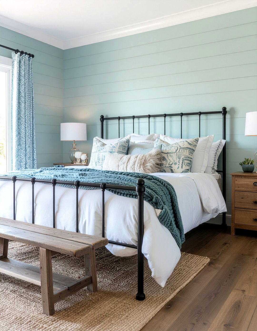 Farmhouse Aqua Bedroom - 30 aqua bedroom ideas