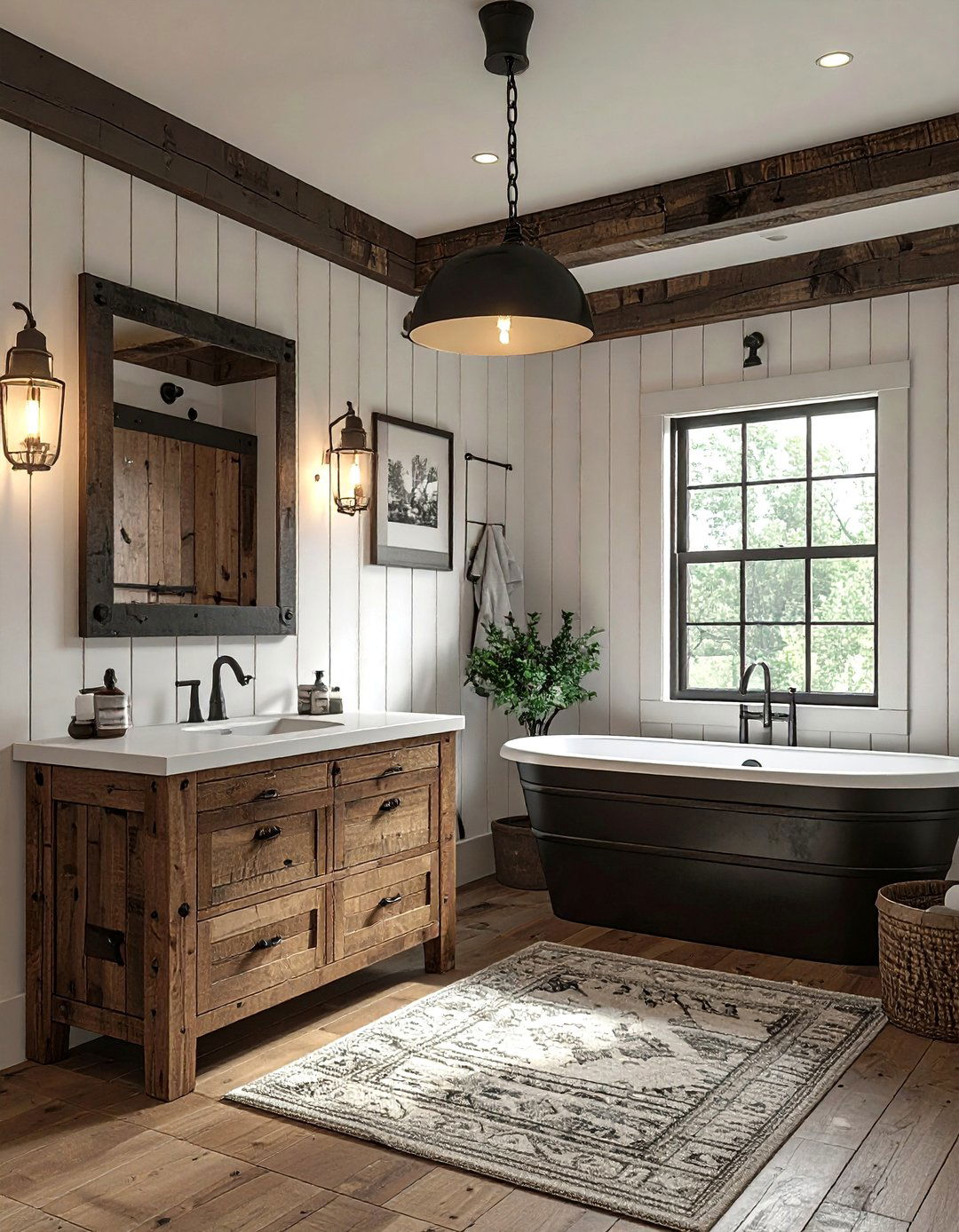 Farmhouse Barn Light - 30 bathroom pendant lighting ideas