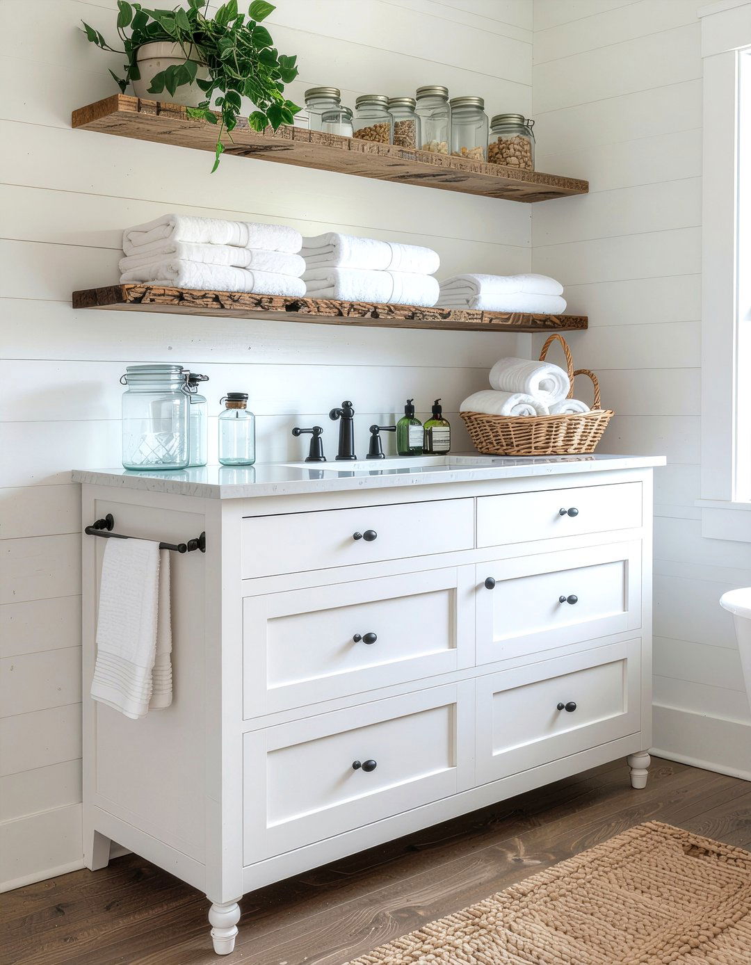 Farmhouse Bathroom Hutch - 30 bathroom furniture ideas