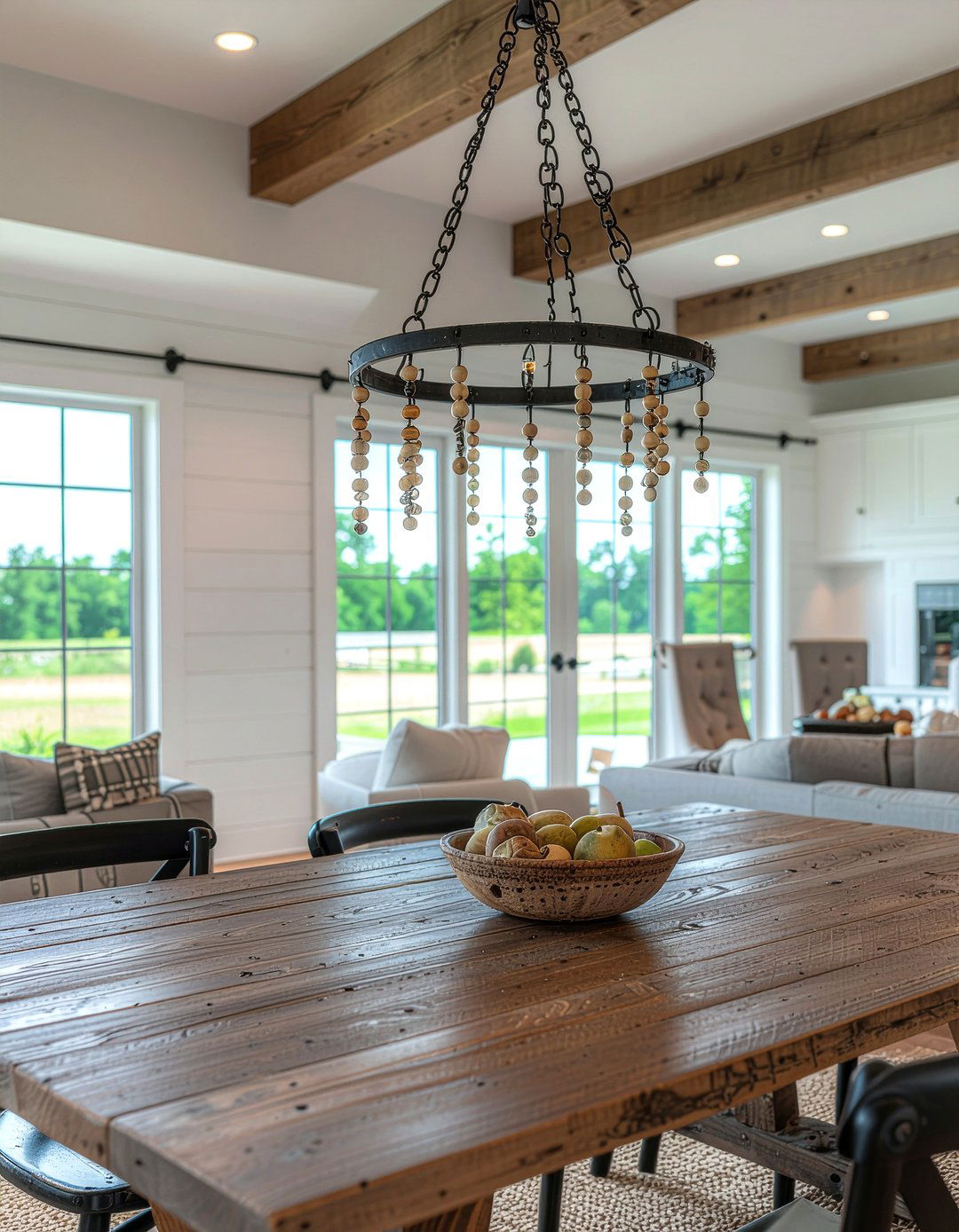 Farmhouse Beaded Chandelier - 30 beaded chandelier dining room ideas