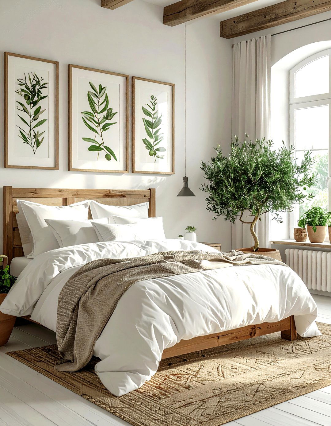 Farmhouse Bedroom With Botanical Decor - 30 farmhouse white bedroom ideas