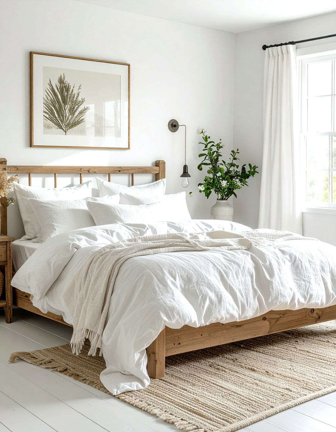 Farmhouse Bedroom With Linen Bedding - 30 farmhouse white bedroom ideas