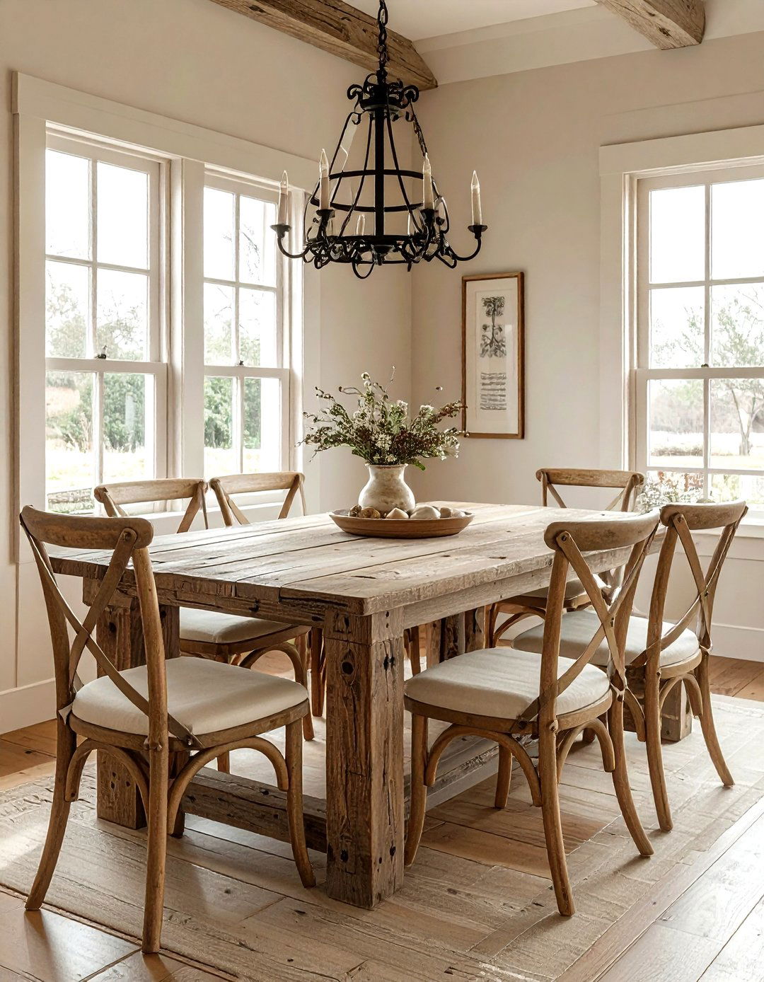Farmhouse Beige Dining Room - 30 beige dining room ideas