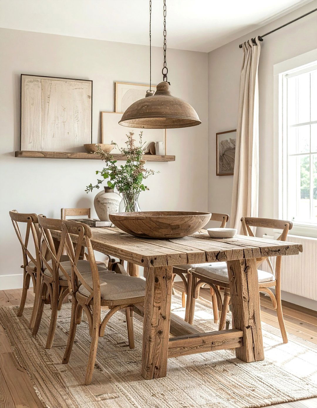 Farmhouse Beige Dining Table - 30 beige dining room furniture ideas
