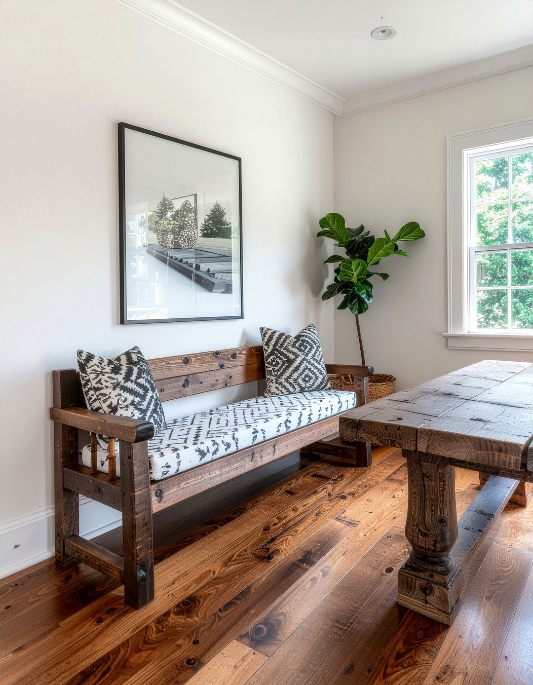 Farmhouse Bench Seating - 30 English dining room ideas