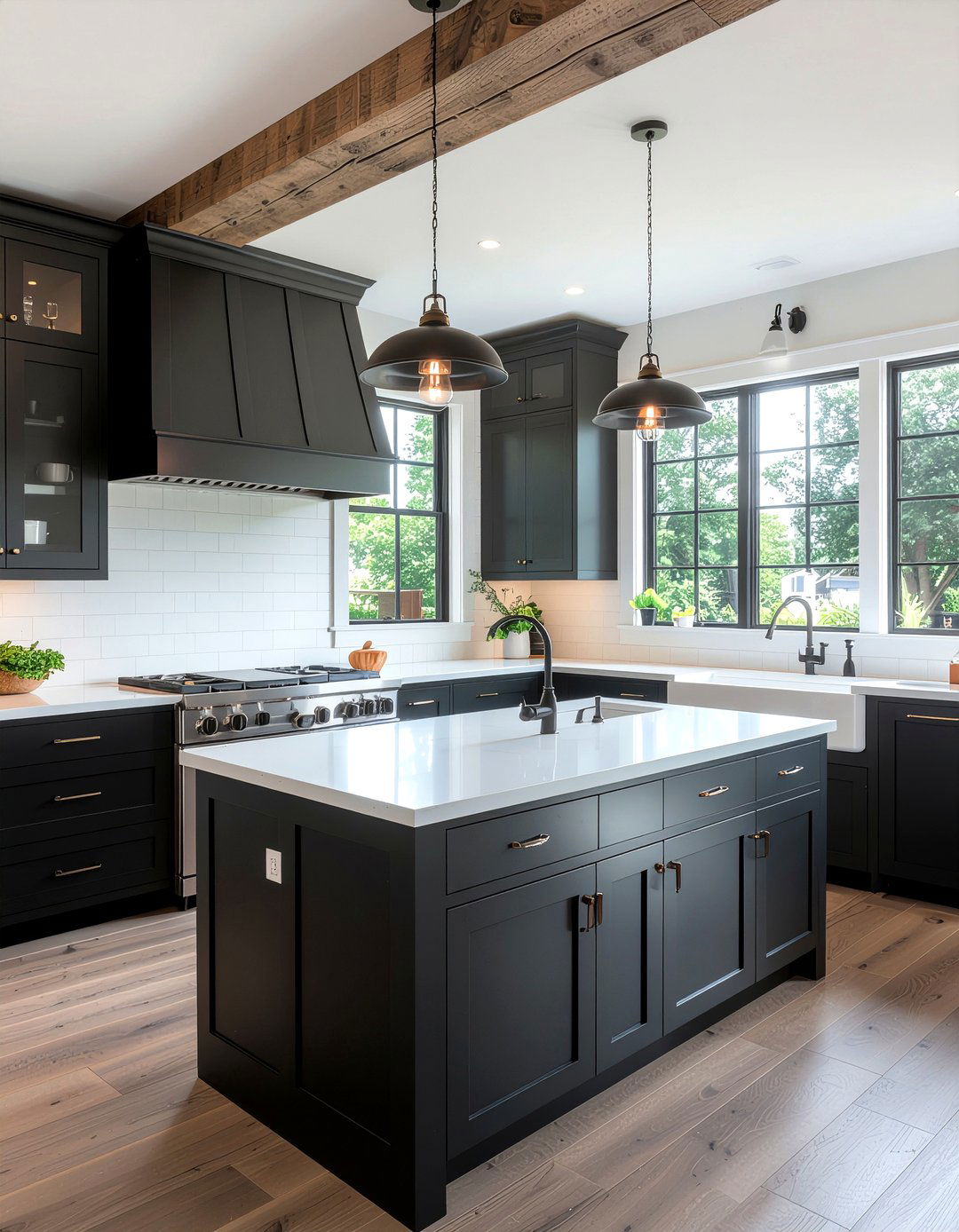 Farmhouse Black Kitchen - 30 black kitchen ideas