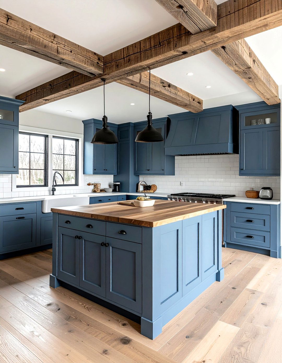 Farmhouse Blue Kitchen Cabinets - 30 blue kitchen cabinet ideas