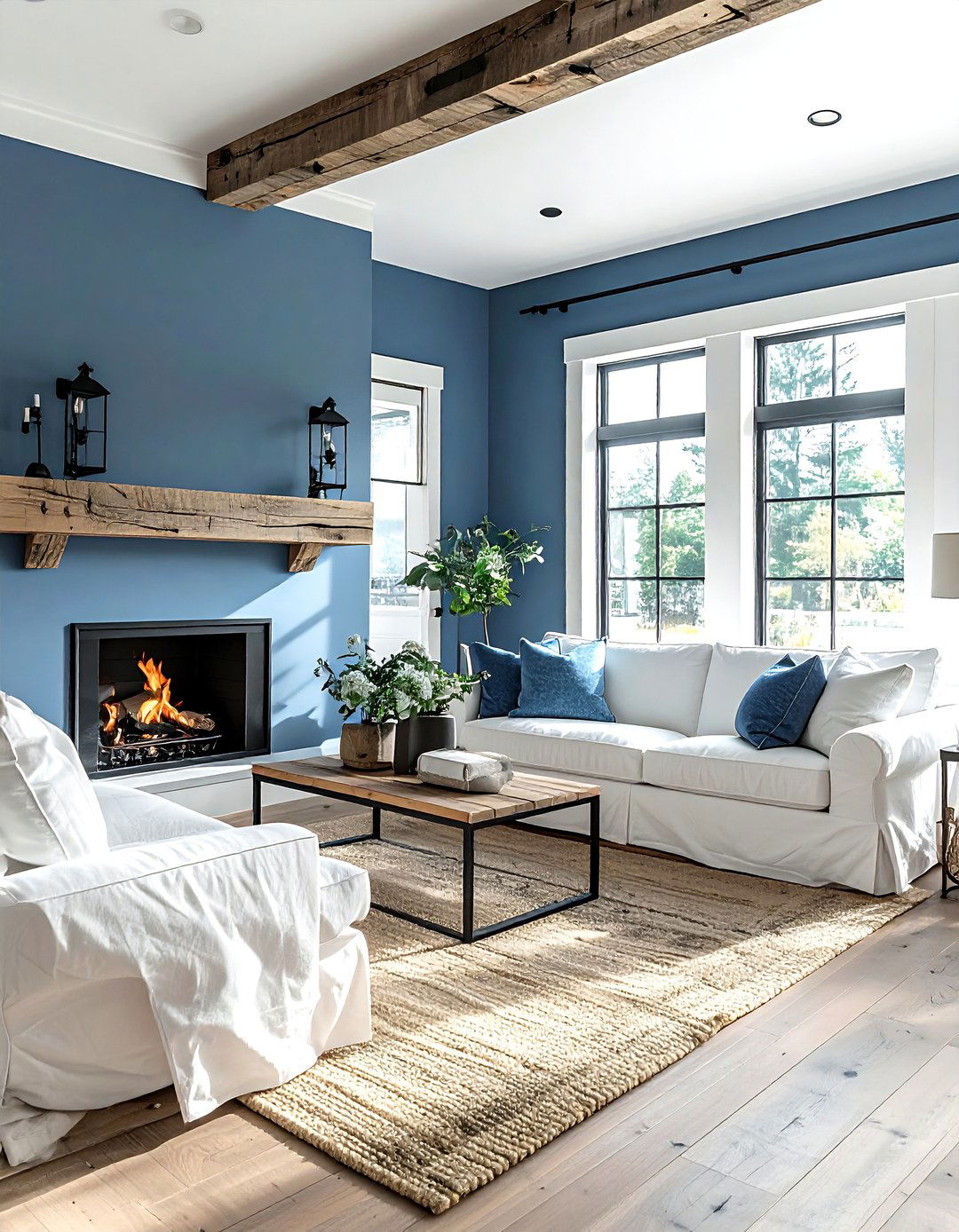 Farmhouse Blue Living Room - 30 living room blue walls