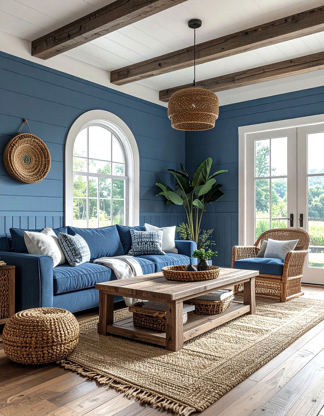 Farmhouse Blue Living Room - 30 blue living room decor ideas