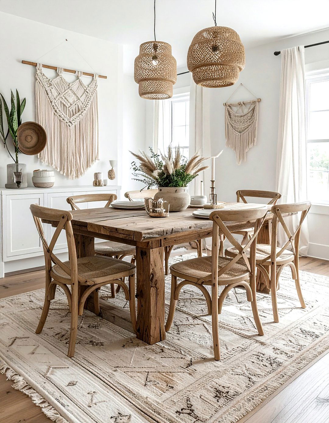 Farmhouse Boho Dining Room - 30 boho dining room ideas