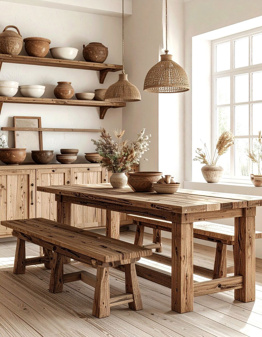 Farmhouse Boho Dining Room - 30 Bohemian dining room ideas