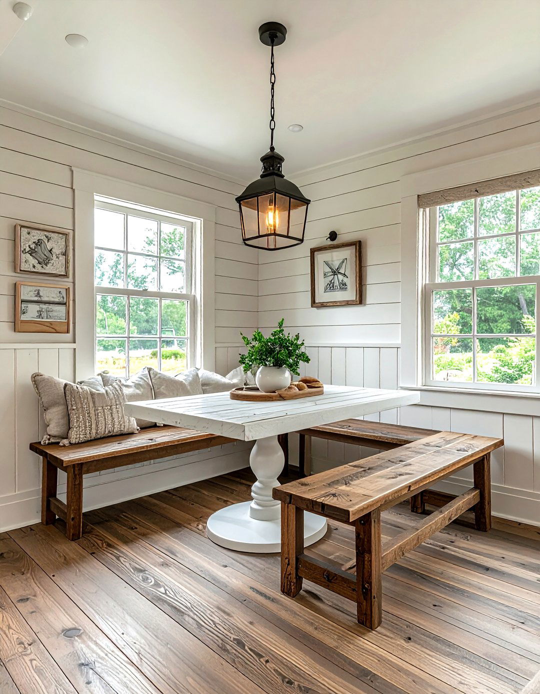 Farmhouse Breakfast Nook - 30 small dining room ideas