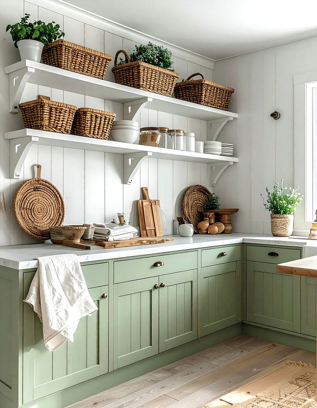Farmhouse Corner Kitchen Shelves - 30 kitchen corner shelving ideas