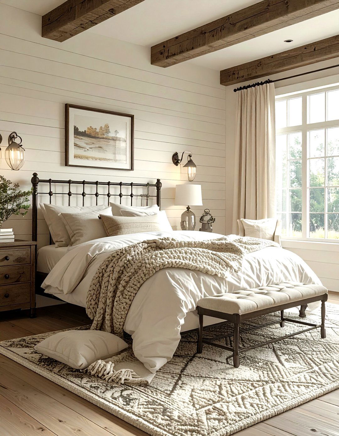 Farmhouse Cream Bedroom - 30 cream bedroom design ideas