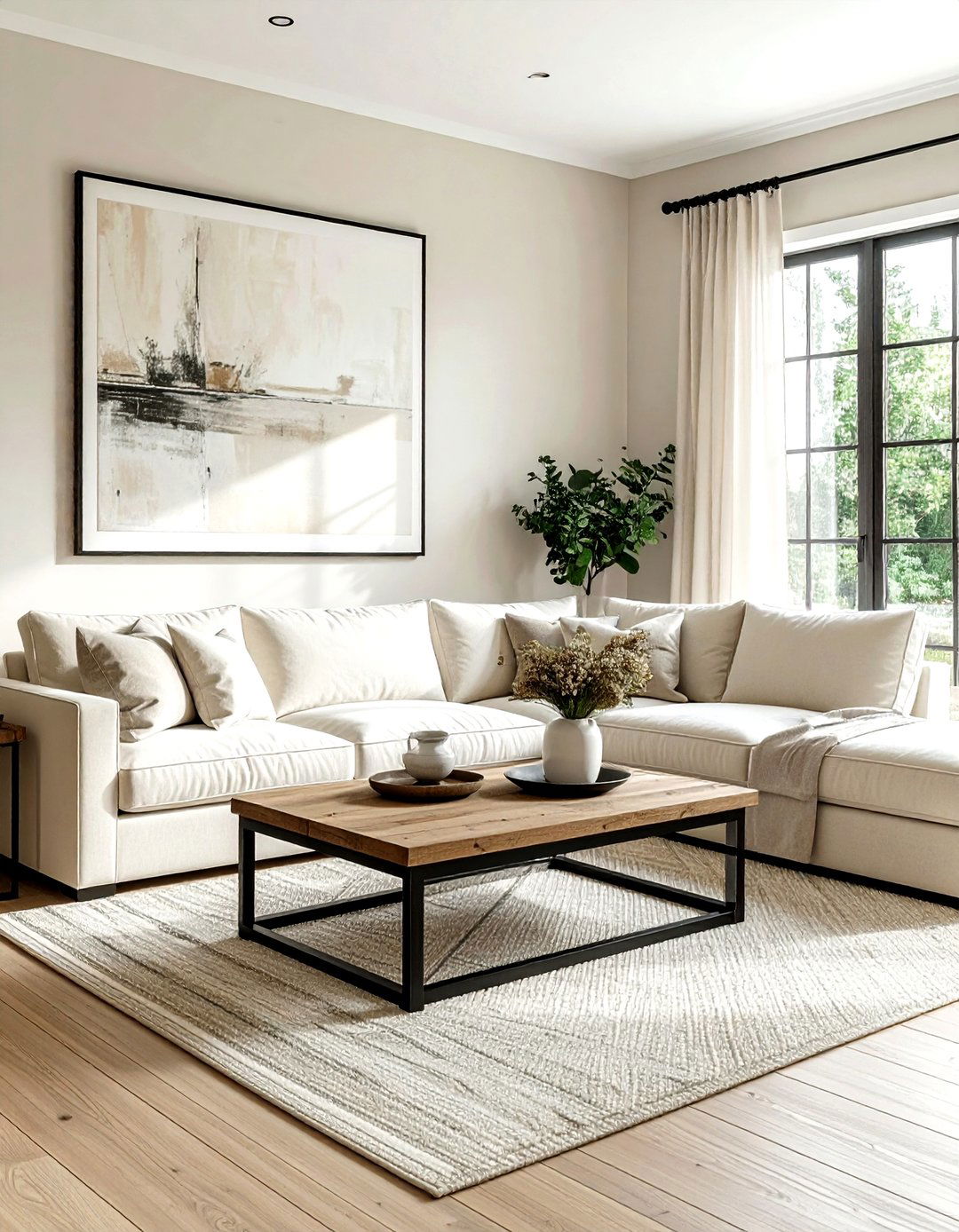 Farmhouse Cream Living Room - 30 cream living room furniture ideas