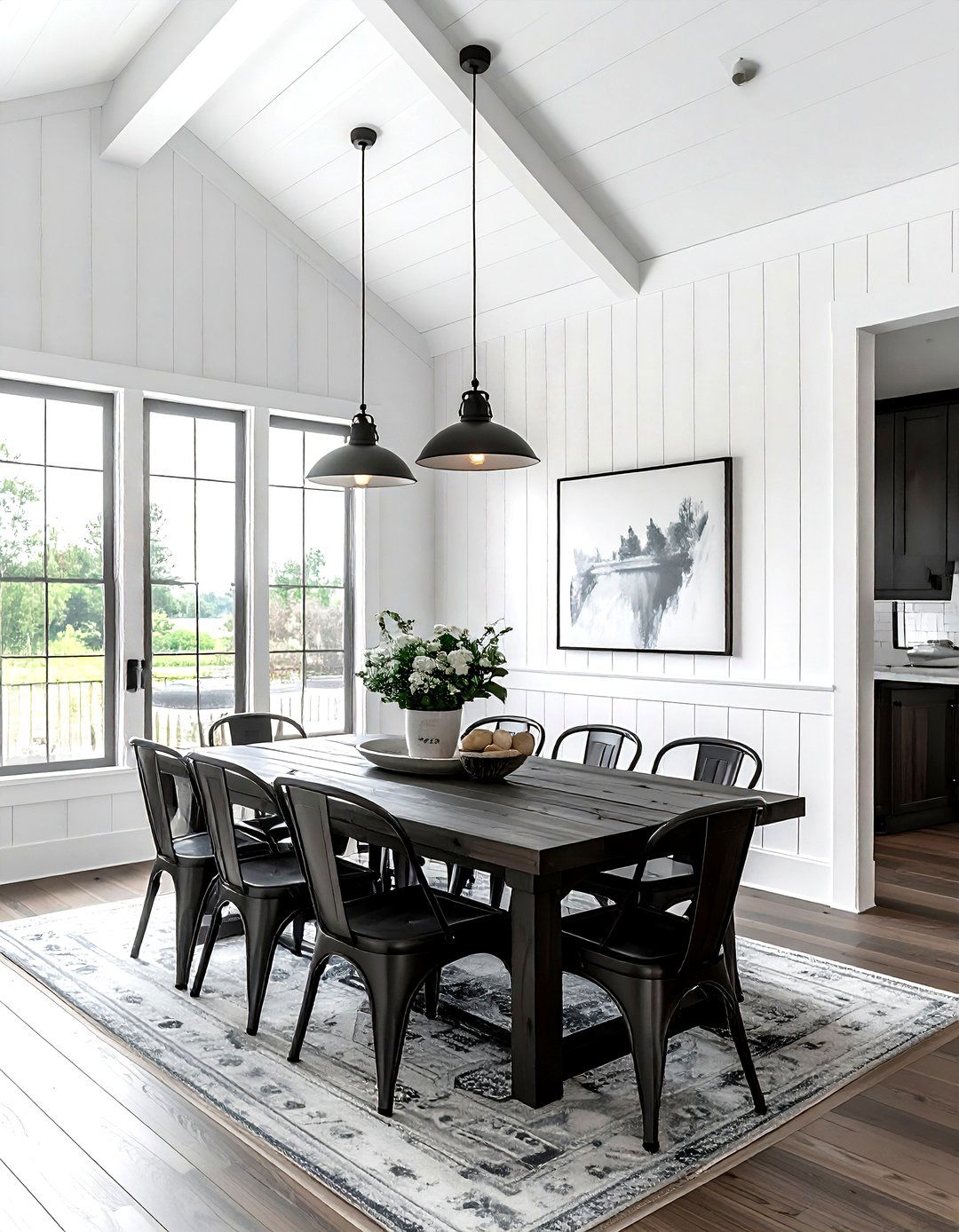 Farmhouse Dining Room With Board And Batten - 30 modern farmhouse dining room ideas