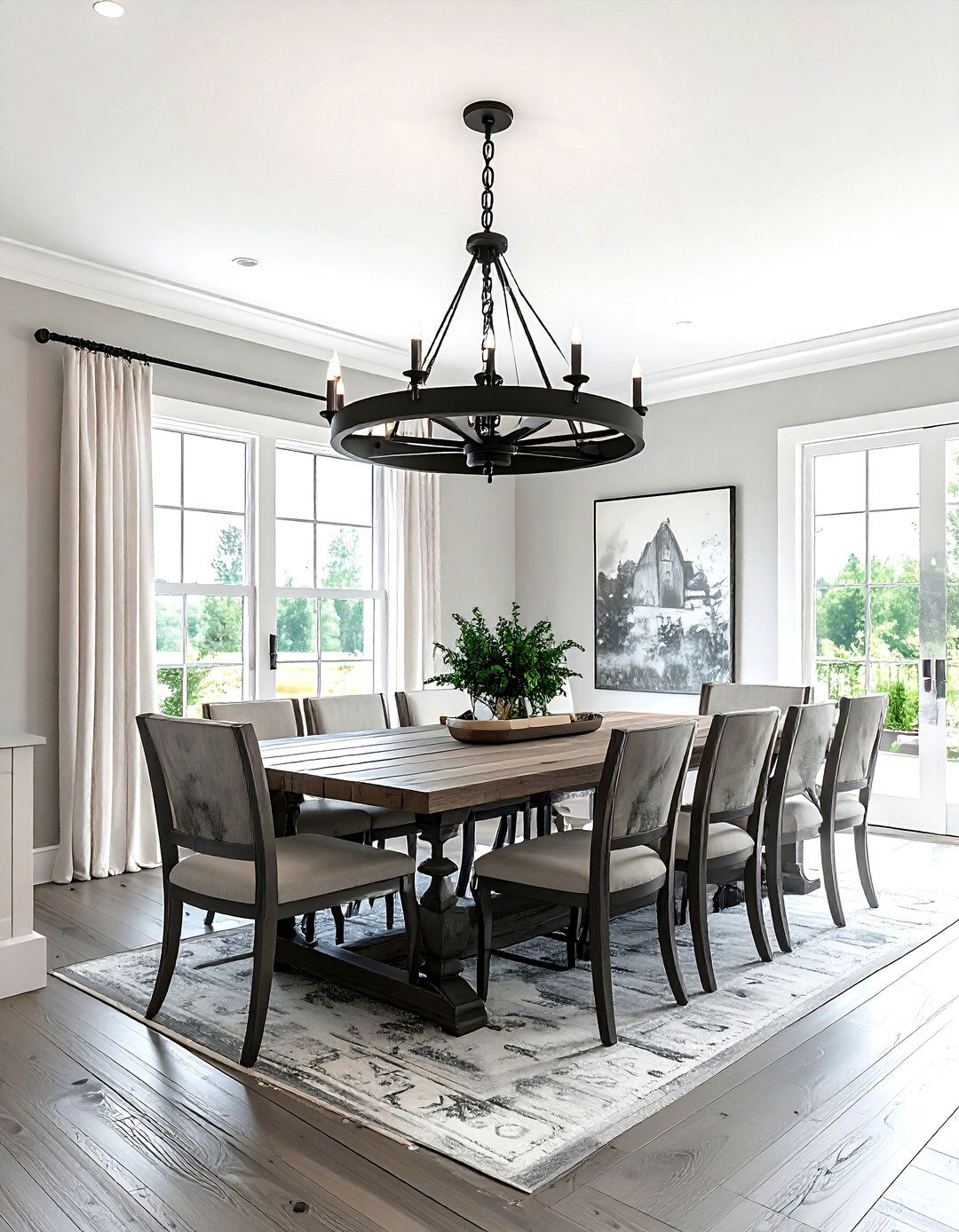 Farmhouse Dining Room With Chandelier - 30 modern farmhouse dining room ideas
