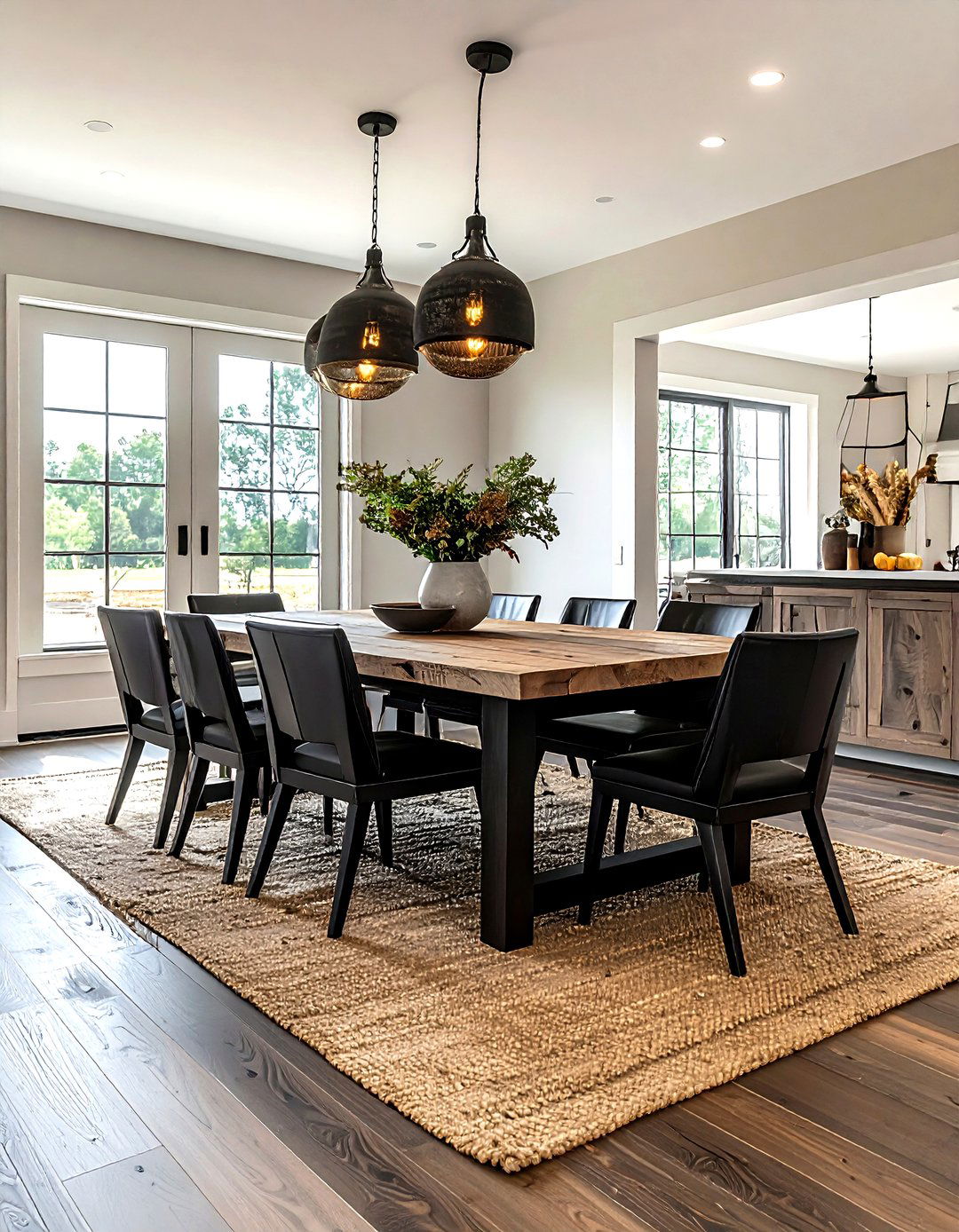 Farmhouse Dining Room With Rug - 30 modern farmhouse dining room ideas