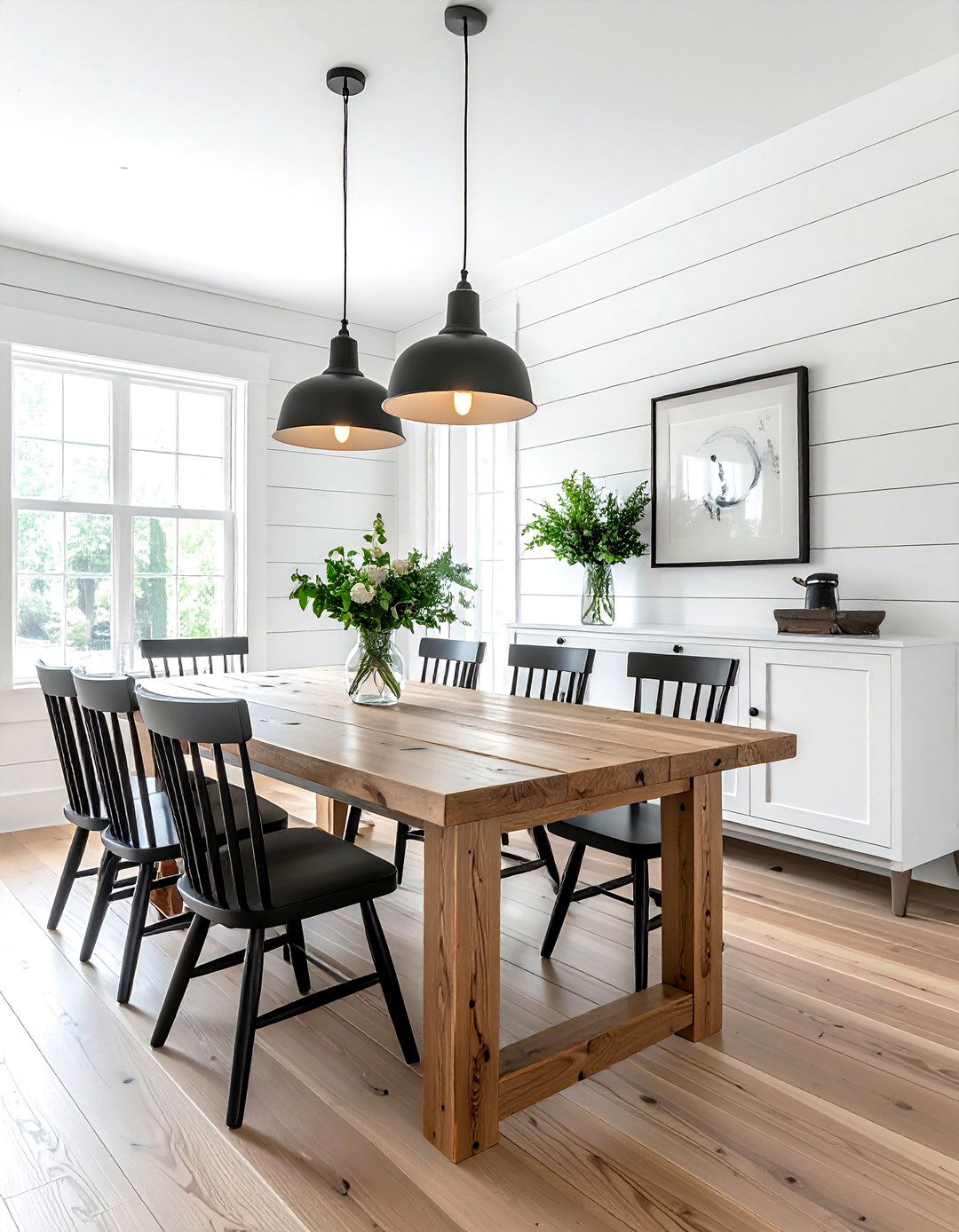 Farmhouse Dining Room With Shiplap - 30 modern farmhouse dining room ideas