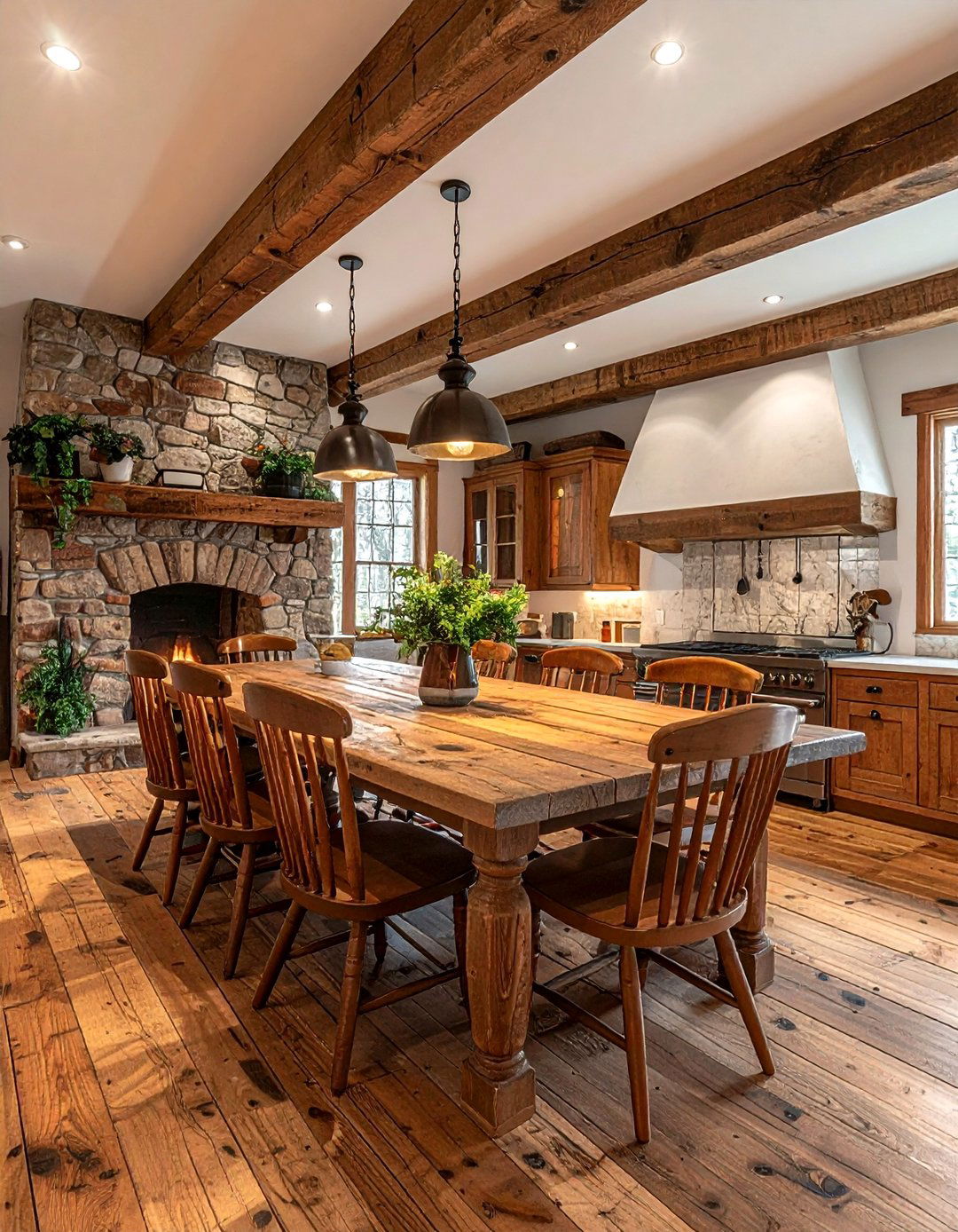 Farmhouse Dining Table - 30 colonial kitchen ideas