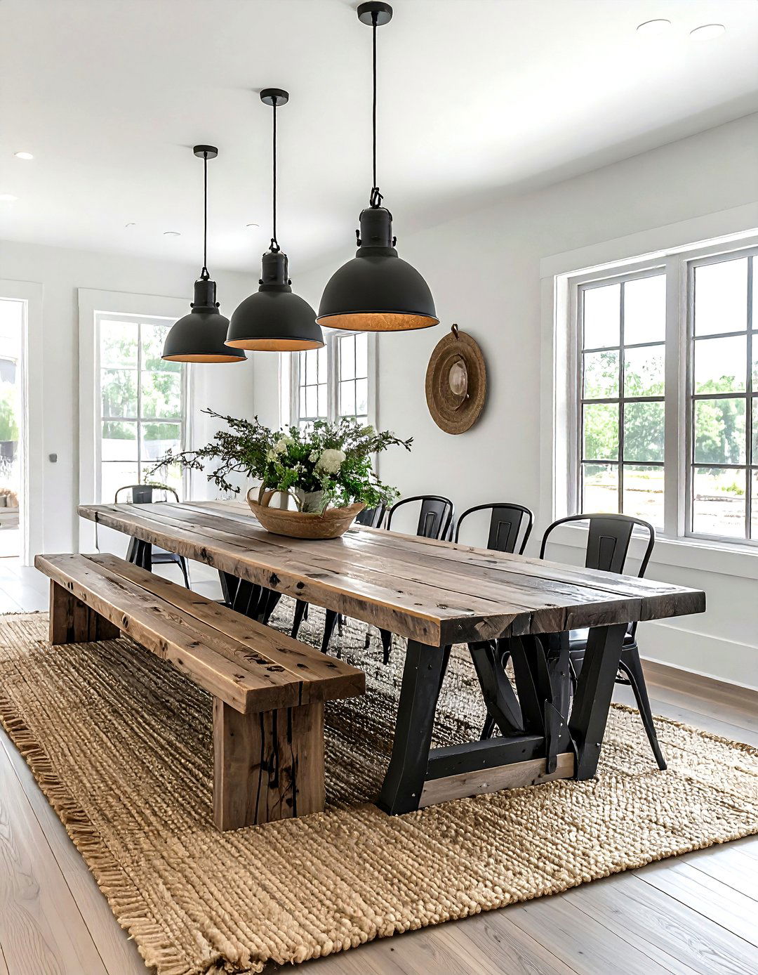 Farmhouse Dining Table Bench - 30 weeknight dinner dining room ideas