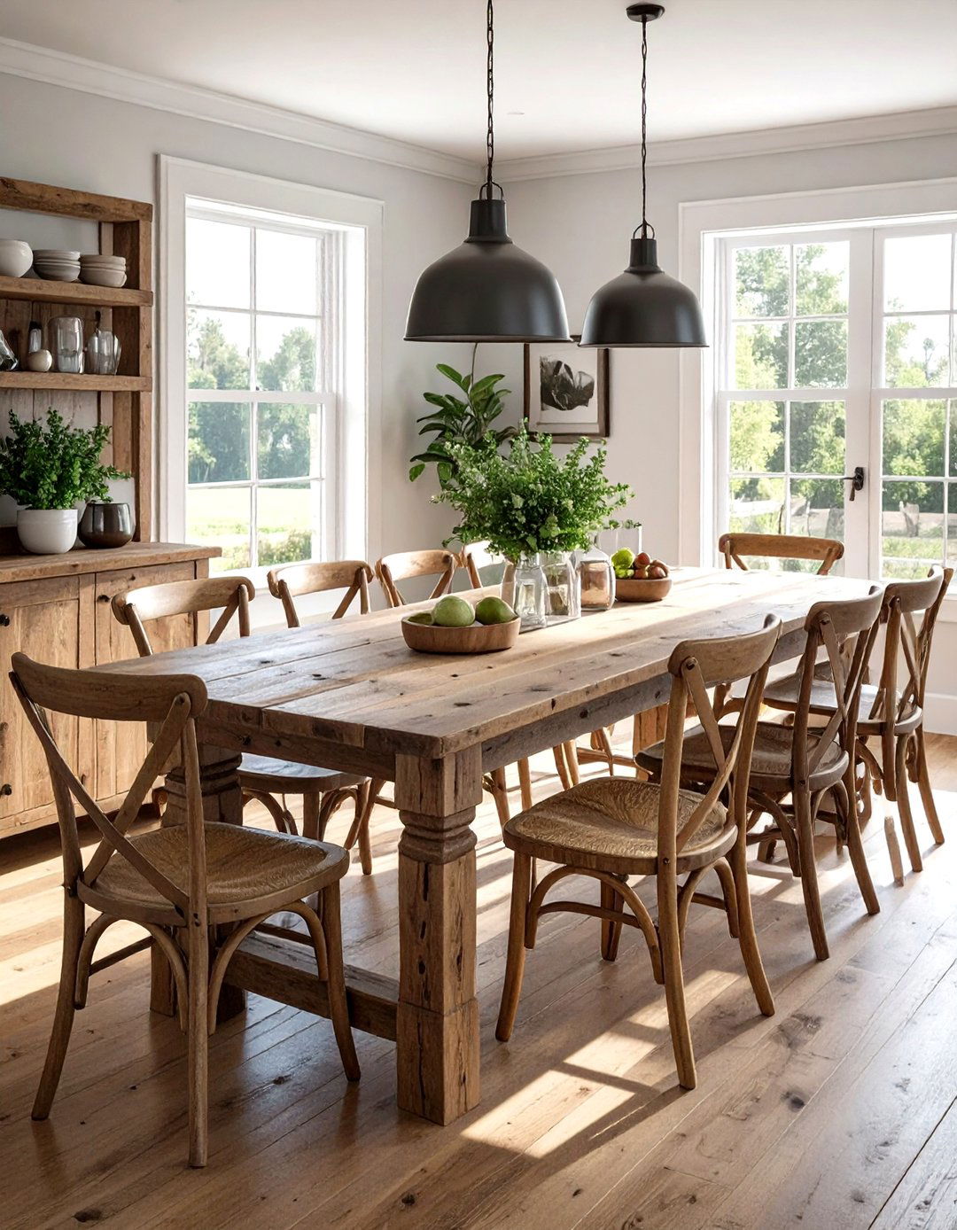 Farmhouse Dining Table - 30 American country kitchen ideas