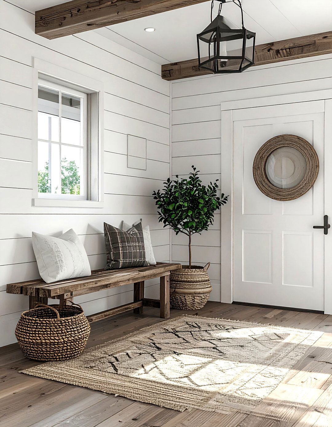 Farmhouse Entryway Transition - 30 living room hallway ideas