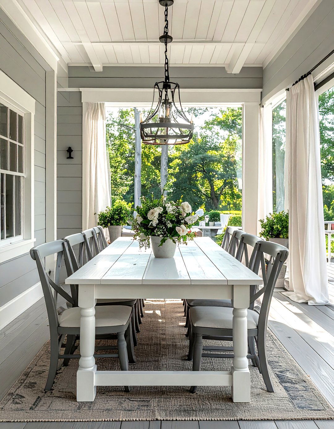 Farmhouse Gray And White Dining Space - 30 gray and white dining room ideas