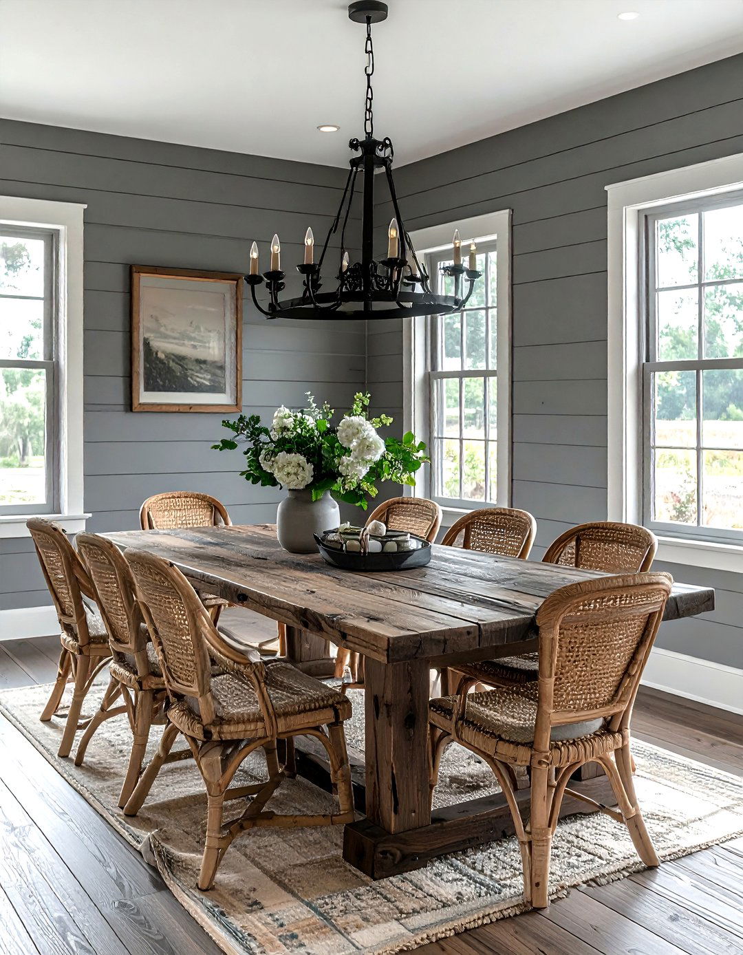 Farmhouse Gray Dining Room - 30 gray dining room decor ideas